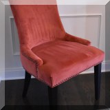 F23. Pair of velvet nailhead chairs by Safieveh. 36”h 